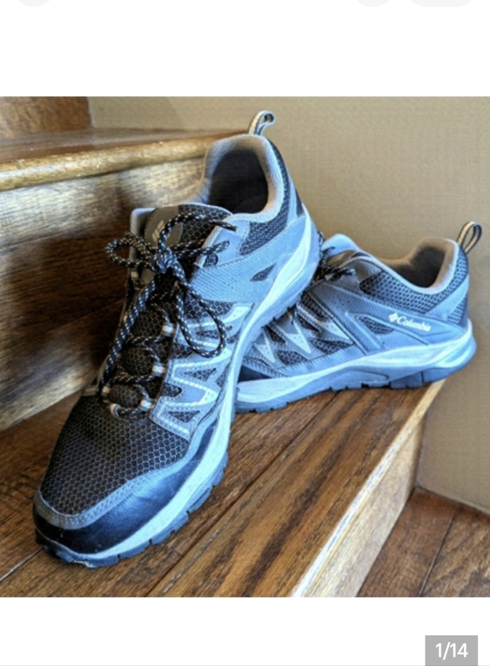 COLUMBIA Wayfinder Hiking Shoes, gray mens size 13 Worn Once